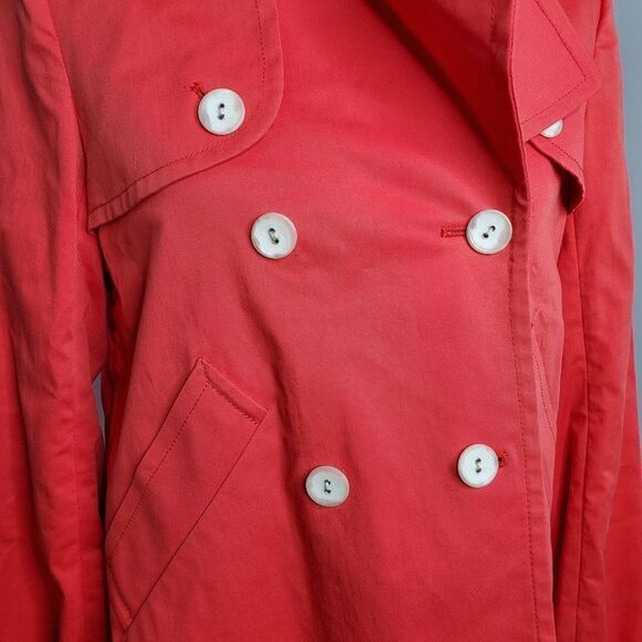 THEORY jacket Valma‎ red coat double breasted trench coat M - Picture 3 of 9